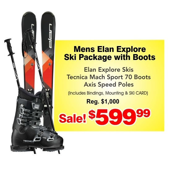 Elan Explore Mens Ski Package with Boots Sundown Ski & Patio