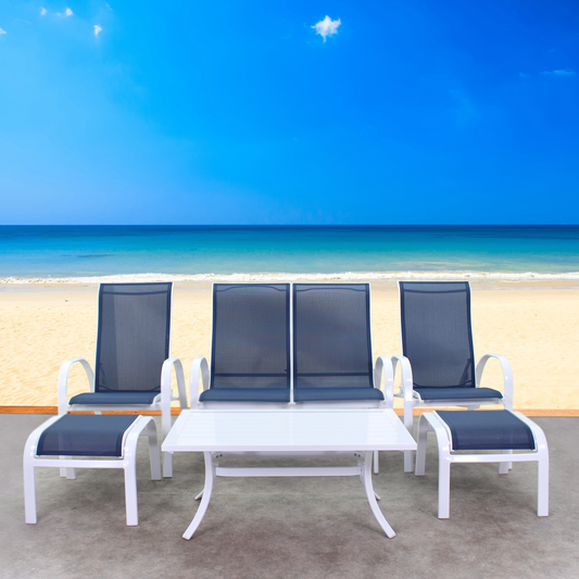 POOLSIDE ALUMINUM SLING SEATING