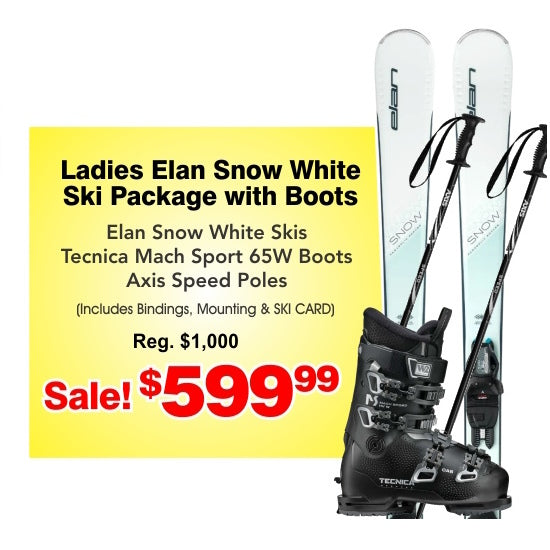 Elan Snow White Ladies Ski Package with Boots